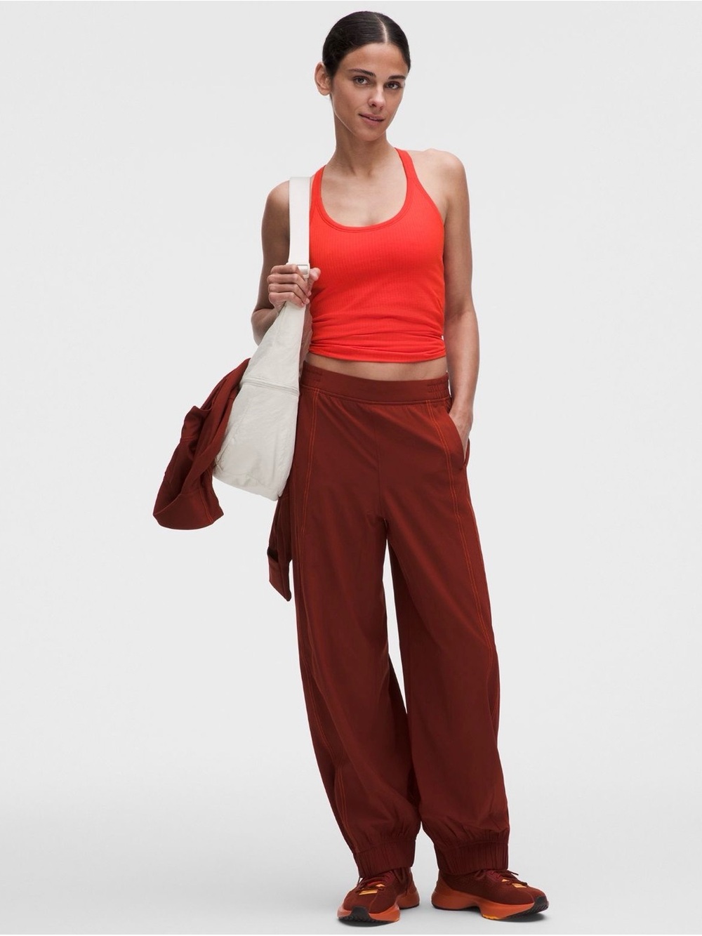 lululemon athletica Ribbed Tank Top in Bright Red-Orange